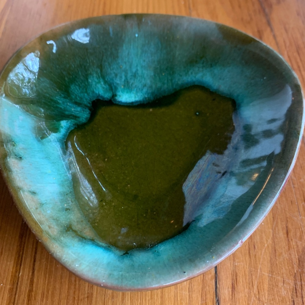 Handcrafted Ceramic Bowl in Green and Teal